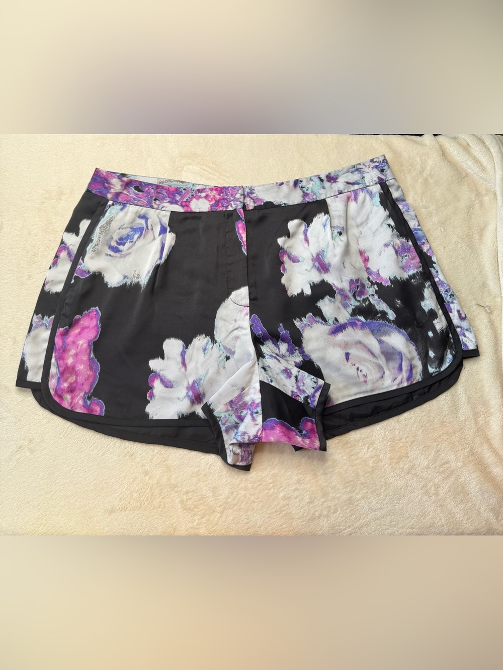 Floral Black & Purple Dress up shorts